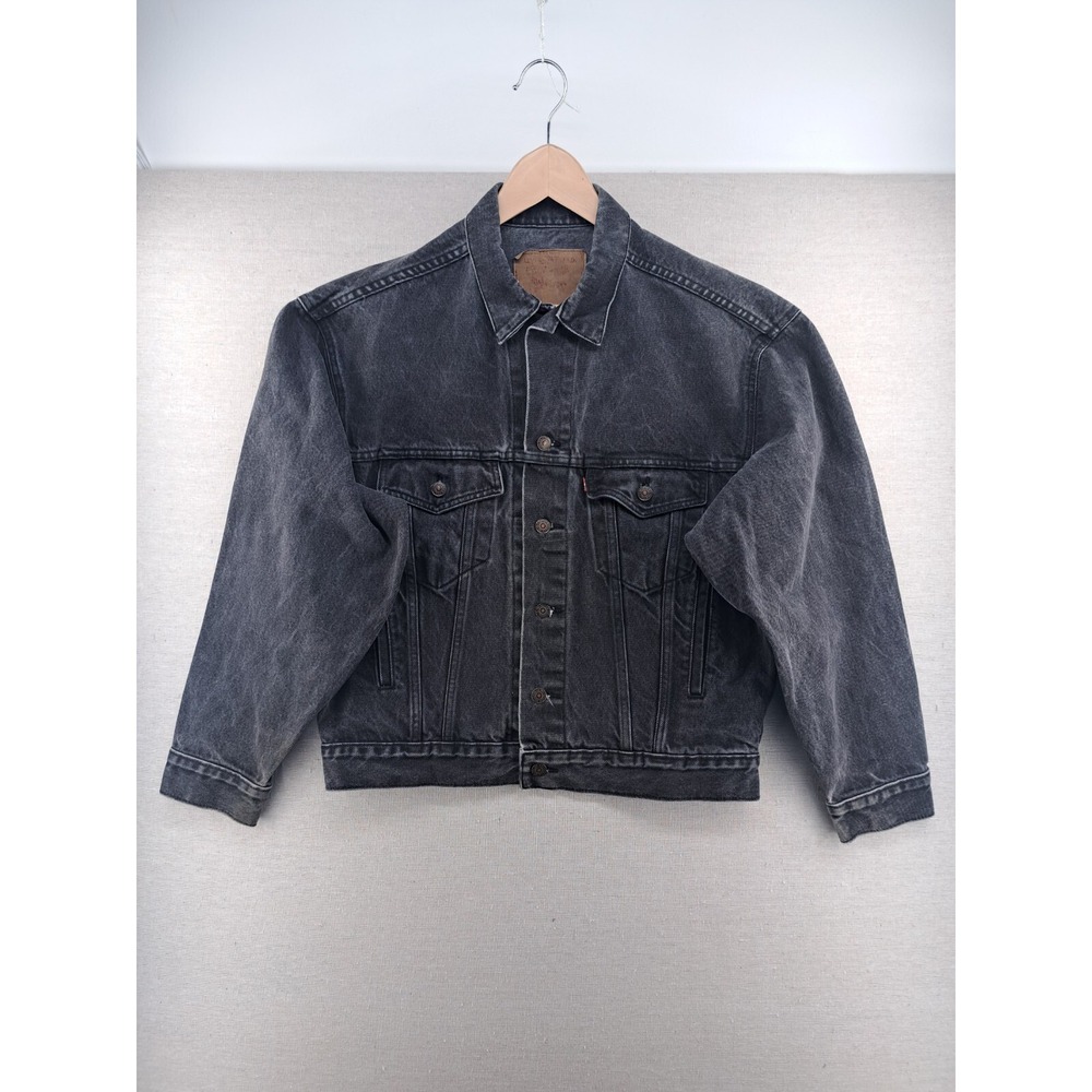 Vintage LEVIS Jean Jacket Mens Small 70507-4159 Black Gray Denim Trucker TYPE 3